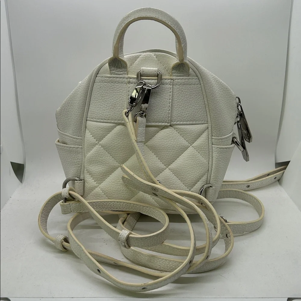 Philipp Plein White Leather Studded Adjustable Straps Backpack Bag 🌺🌺 - Picture 2 of 8